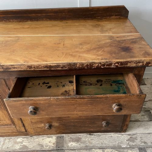 19TH C PINE SYCAMORE KITCHEN PREP SIDEBOARD - ADDITIONAL PHOTO 7
