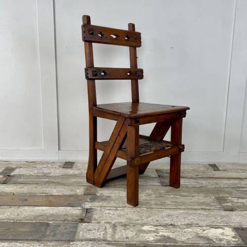 19th c walnut metamorphic chair - CATEGORY: ANTIQUE CHAIRS - DATED 1890
