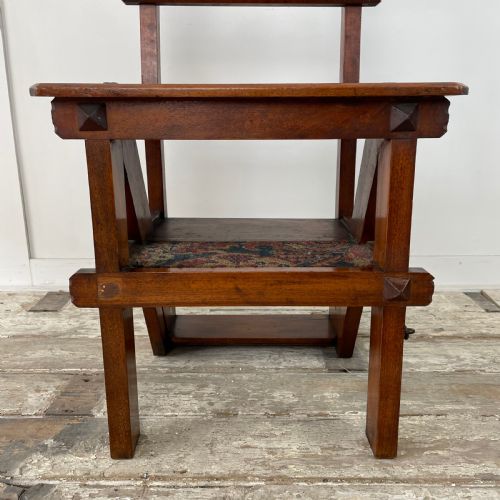 19TH C WALNUT METAMORPHIC CHAIR - ADDITIONAL PHOTO 4