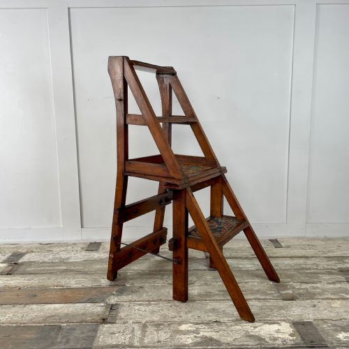 19TH C WALNUT METAMORPHIC CHAIR - ADDITIONAL PHOTO 5