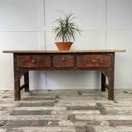 early 19th c welsh kitchen prep table - CATEGORY: ANTIQUE TABLES - DATED 19TH CENTURY