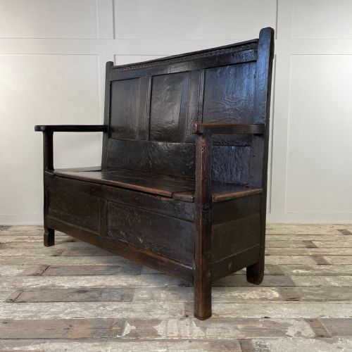 18TH C OAK BOX SETTLE - ADDITIONAL PHOTO 11