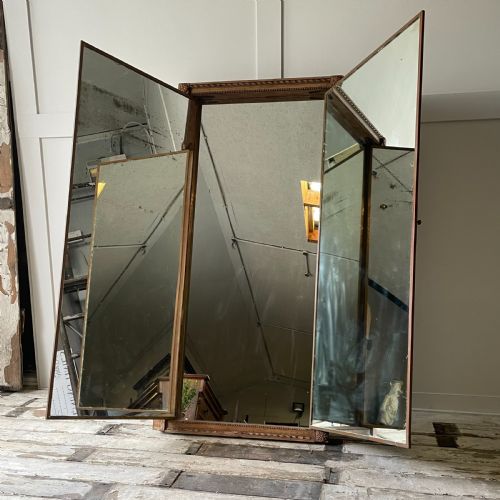 french 19th c triptych mirror miroir brot - CATEGORY: ANTIQUE MIRRORS - DATED 19TH CENTURY