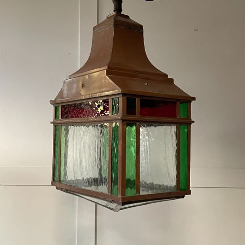 LARGE 1930'S COPPER LANTERN PENDANT LIGHT GEC - ADDITIONAL PHOTO 2