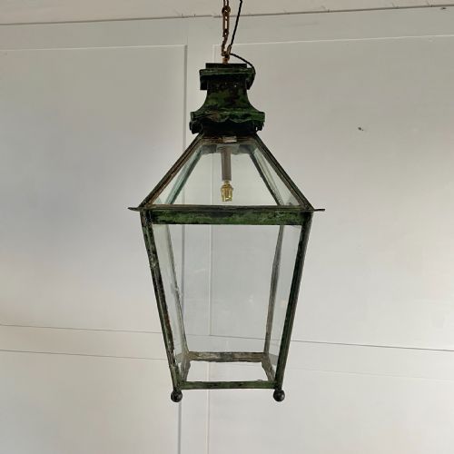 LARGE VICTORIAN COPPER LANTERN PENDANT LIGHT - ADDITIONAL PHOTO 1