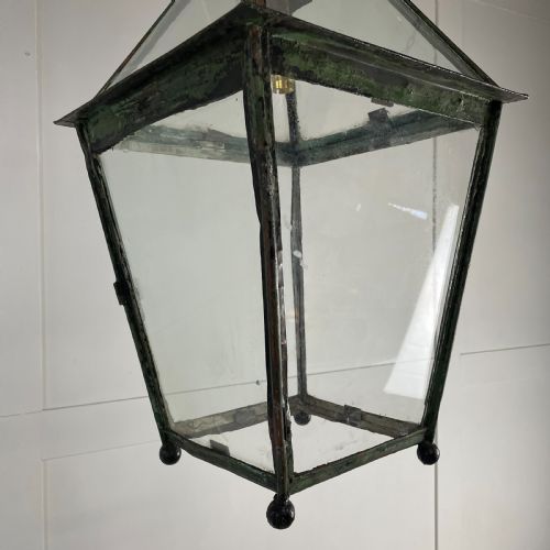 LARGE VICTORIAN COPPER LANTERN PENDANT LIGHT - ADDITIONAL PHOTO 6