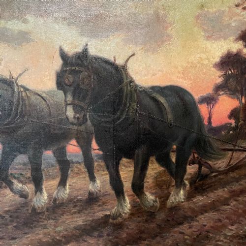 OIL ON CANVAS OF RURAL SCENE SIGNED WILLIAM COX - ADDITIONAL PHOTO 2