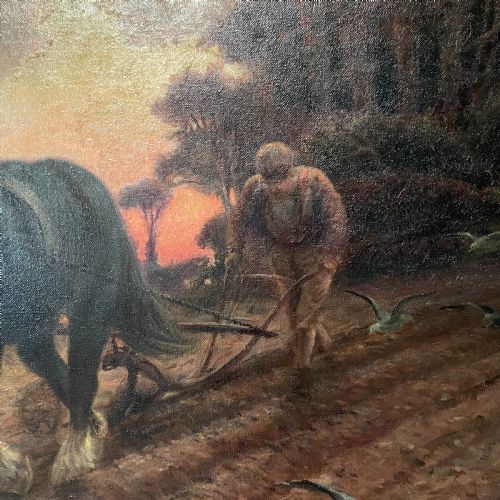 OIL ON CANVAS OF RURAL SCENE SIGNED WILLIAM COX - ADDITIONAL PHOTO 5
