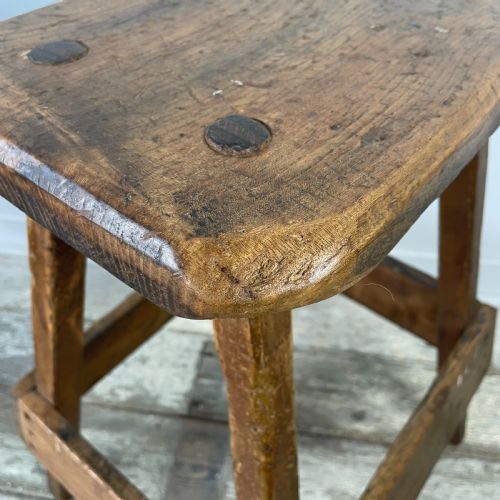 PAIR 19TH C PINE AND ELM STOOLS - ADDITIONAL PHOTO 5