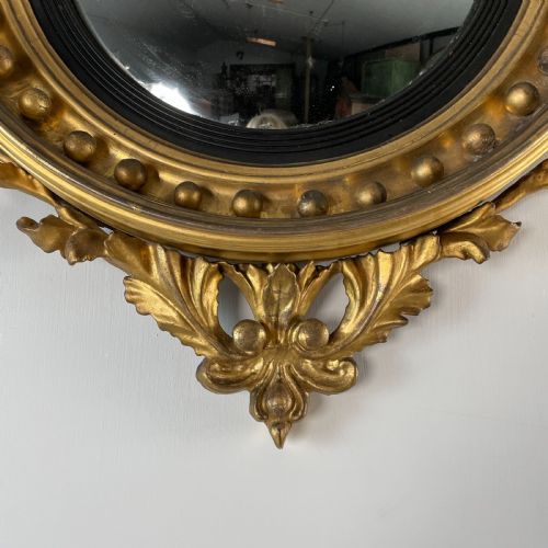 REGENCY GILT CONVEX GIRANDOLE MIRROR - ADDITIONAL PHOTO 6
