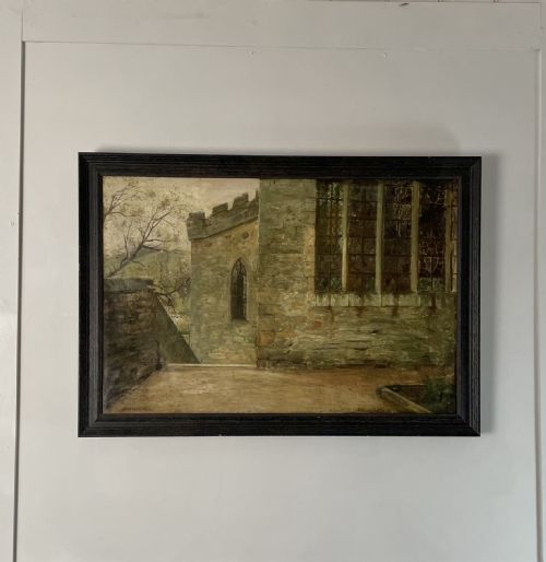 walter dendy sadler oil on canvas haddon hall 1885 - CATEGORY: ANTIQUE ART - DATED 19TH CENTURY