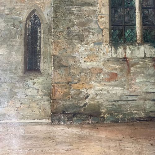 WALTER DENDY SADLER OIL ON CANVAS HADDON HALL 1885 - ADDITIONAL PHOTO 8