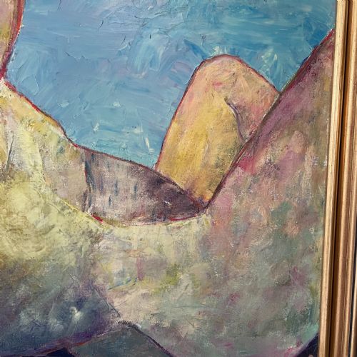 OIL ON CANVAS PETER A CLARKE SUNMAN 1950'S - ADDITIONAL PHOTO 3