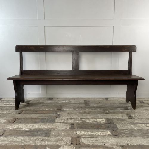 EARLY 20TH C PITCH PINE BENCH - ADDITIONAL PHOTO 1