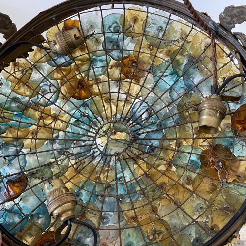 EARLY 20TH C MURANO GLASS FLOWER CHANDELIER - ADDITIONAL PHOTO 3