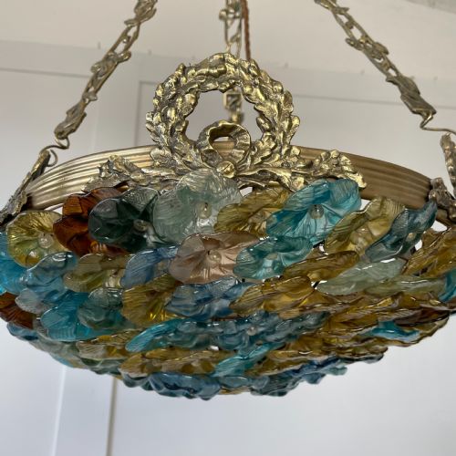 EARLY 20TH C MURANO GLASS FLOWER CHANDELIER - ADDITIONAL PHOTO 6