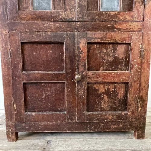 LATE 18TH C PAINTED PINE FOOD CUPBOARD - ADDITIONAL PHOTO 4