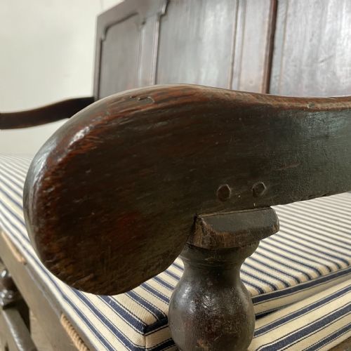 19TH C OAK HALL BENCH - ADDITIONAL PHOTO 10