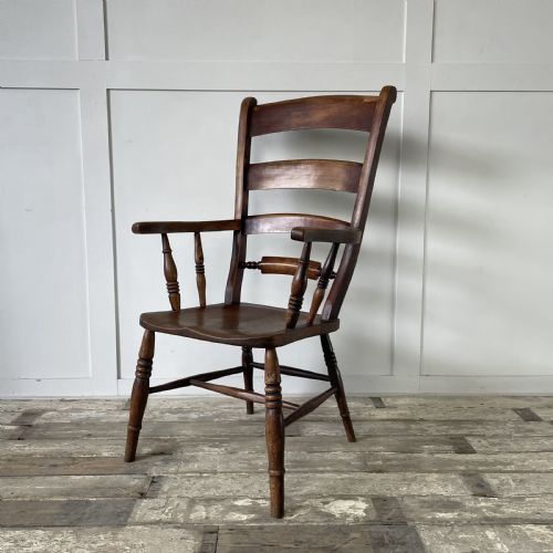 19th c elm farmhouse armchair - CATEGORY: ANTIQUE CHAIRS - DATED 19TH CENTURY