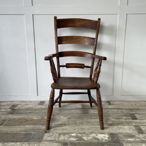 19TH C ELM FARMHOUSE ARMCHAIR - ADDITIONAL PHOTO 1