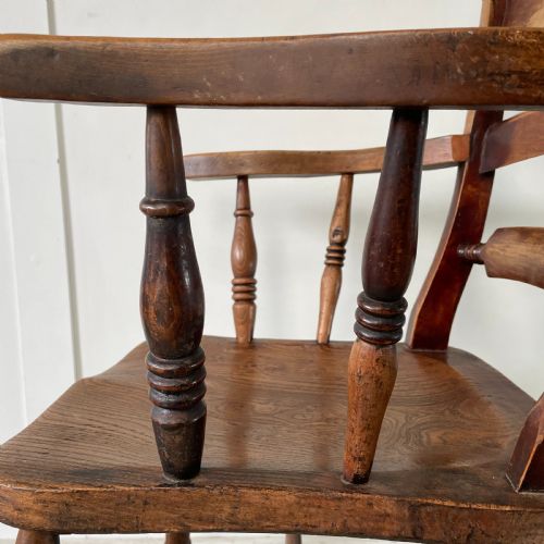 19TH C ELM FARMHOUSE ARMCHAIR - ADDITIONAL PHOTO 6