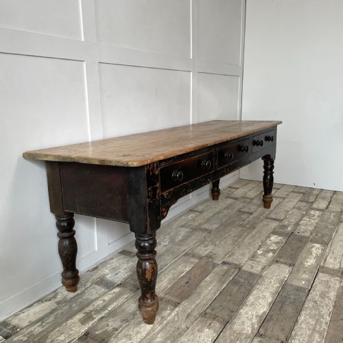 19TH C PINE KITCHEN PREP TABLE - ADDITIONAL PHOTO 12