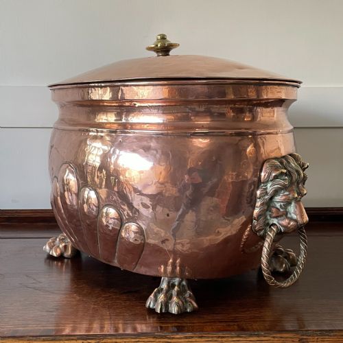 LARGE VICTORIAN COPPER COAL BIN - ADDITIONAL PHOTO 5
