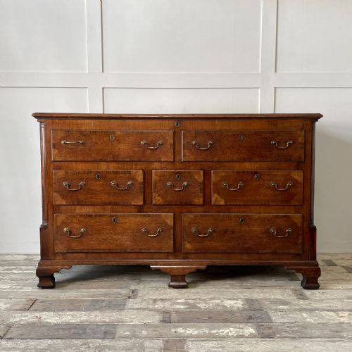 c1820 oak mahogany mule chest of drawers - CATEGORY: ANTIQUE CHEST OF DRAWERS - DATED 19TH CENTURY