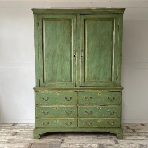 georgian painted pine housekeepers cupboard - CATEGORY: ANTIQUE CUPBOARDS - DATED 1750