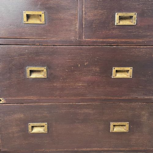 EARLY 19TH C CAMPAIGN CHEST OF DRAWERS - ADDITIONAL PHOTO 1