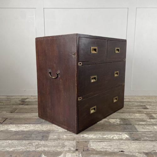EARLY 19TH C CAMPAIGN CHEST OF DRAWERS - ADDITIONAL PHOTO 10