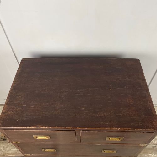 EARLY 19TH C CAMPAIGN CHEST OF DRAWERS - ADDITIONAL PHOTO 11