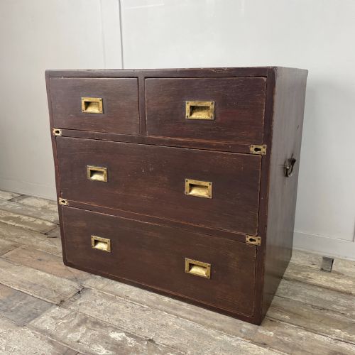 EARLY 19TH C CAMPAIGN CHEST OF DRAWERS - ADDITIONAL PHOTO 12