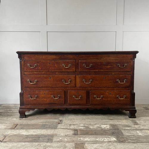 early 19th c oak mahogany mule chest - CATEGORY: ANTIQUE CHESTS - DATED 1850