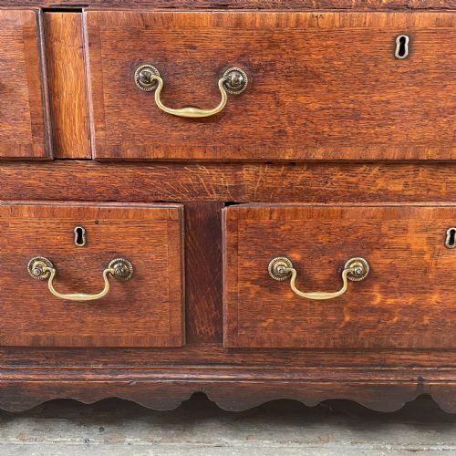 EARLY 19TH C OAK MAHOGANY MULE CHEST - ADDITIONAL PHOTO 5
