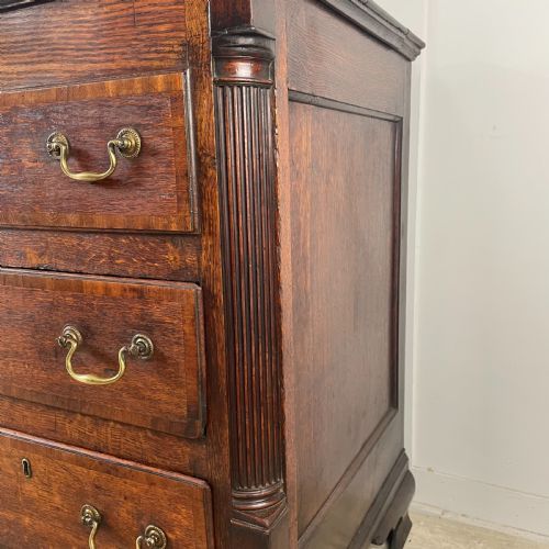 EARLY 19TH C OAK MAHOGANY MULE CHEST - ADDITIONAL PHOTO 7