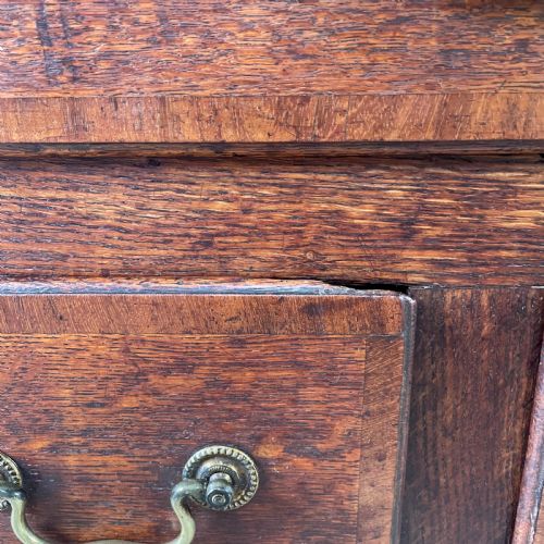 EARLY 19TH C OAK MAHOGANY MULE CHEST - ADDITIONAL PHOTO 8