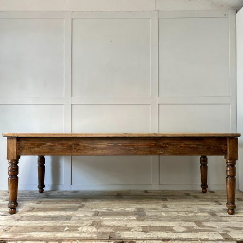 LARGE 19TH C PINE FARMHOUSE TABLE - ADDITIONAL PHOTO 11