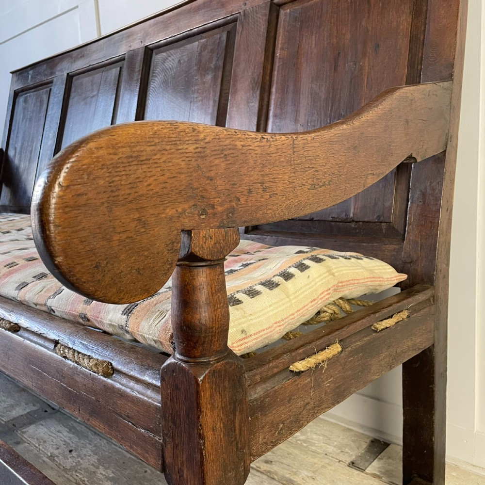 18th C. Oak Settle View XI