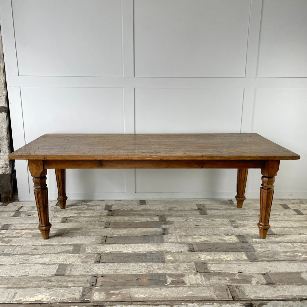 19th C. Pine Gothic Revival Library Table View II
