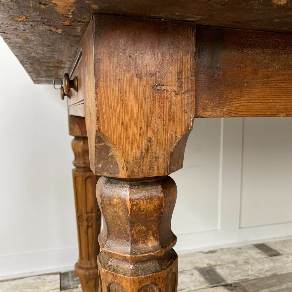 19th C. Pine Gothic Revival Library Table View III