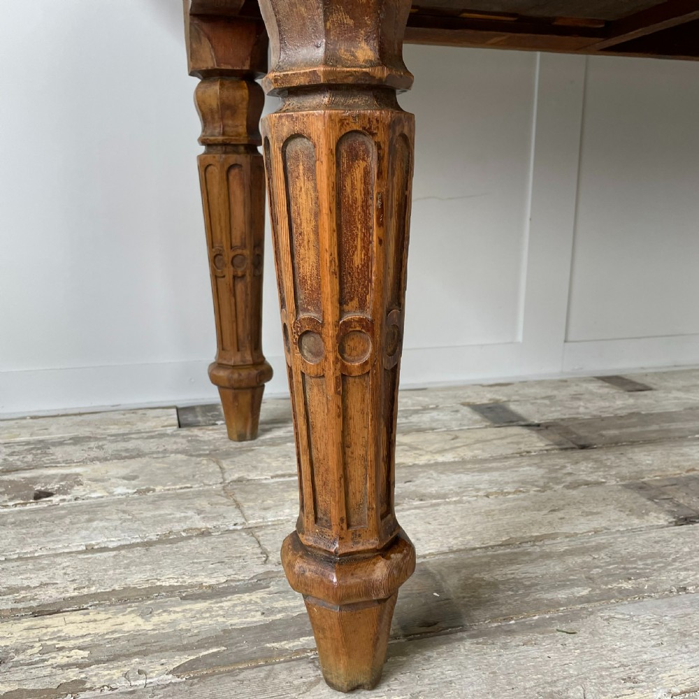 19th C. Pine Gothic Revival Library Table View IV
