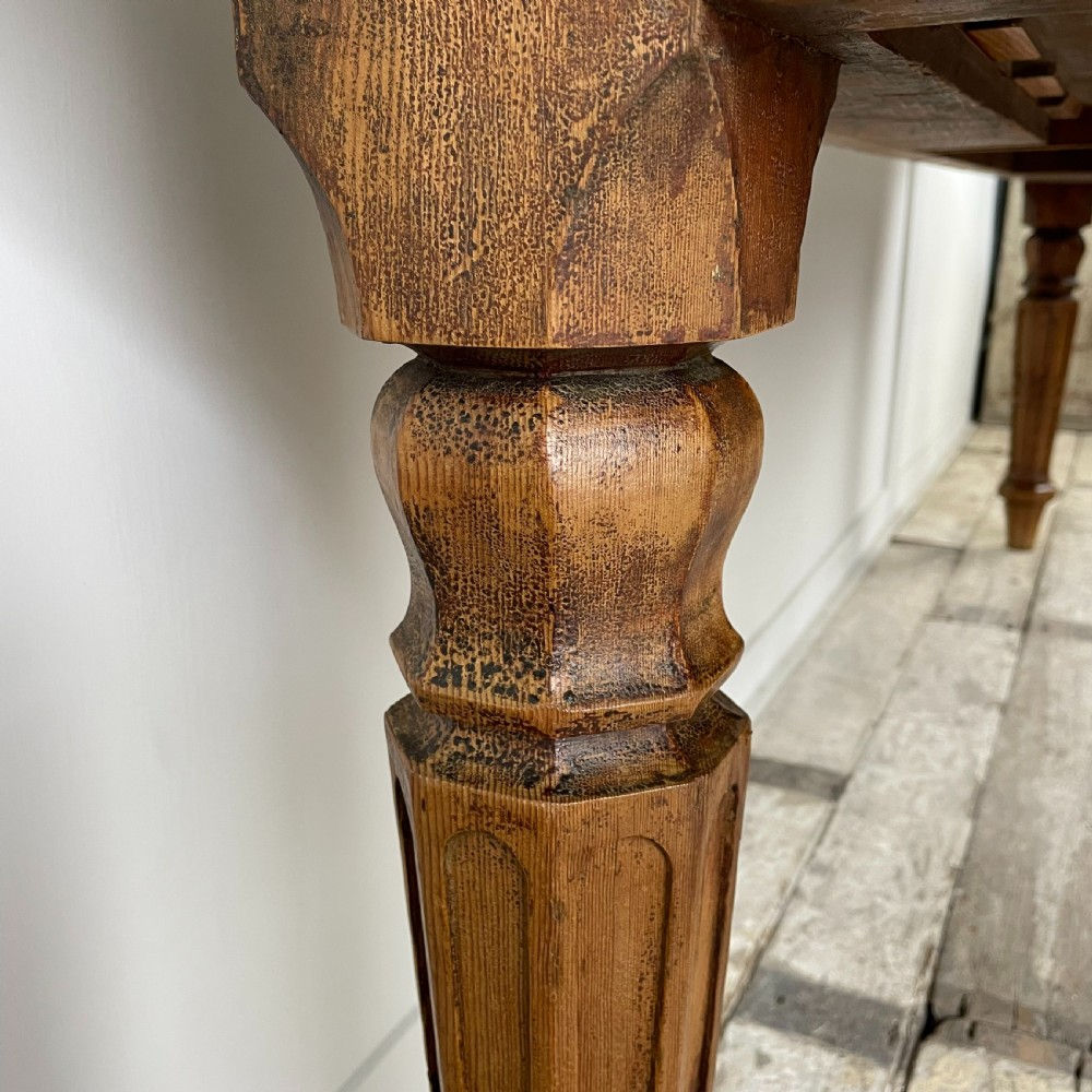 19th C. Pine Gothic Revival Library Table View VI