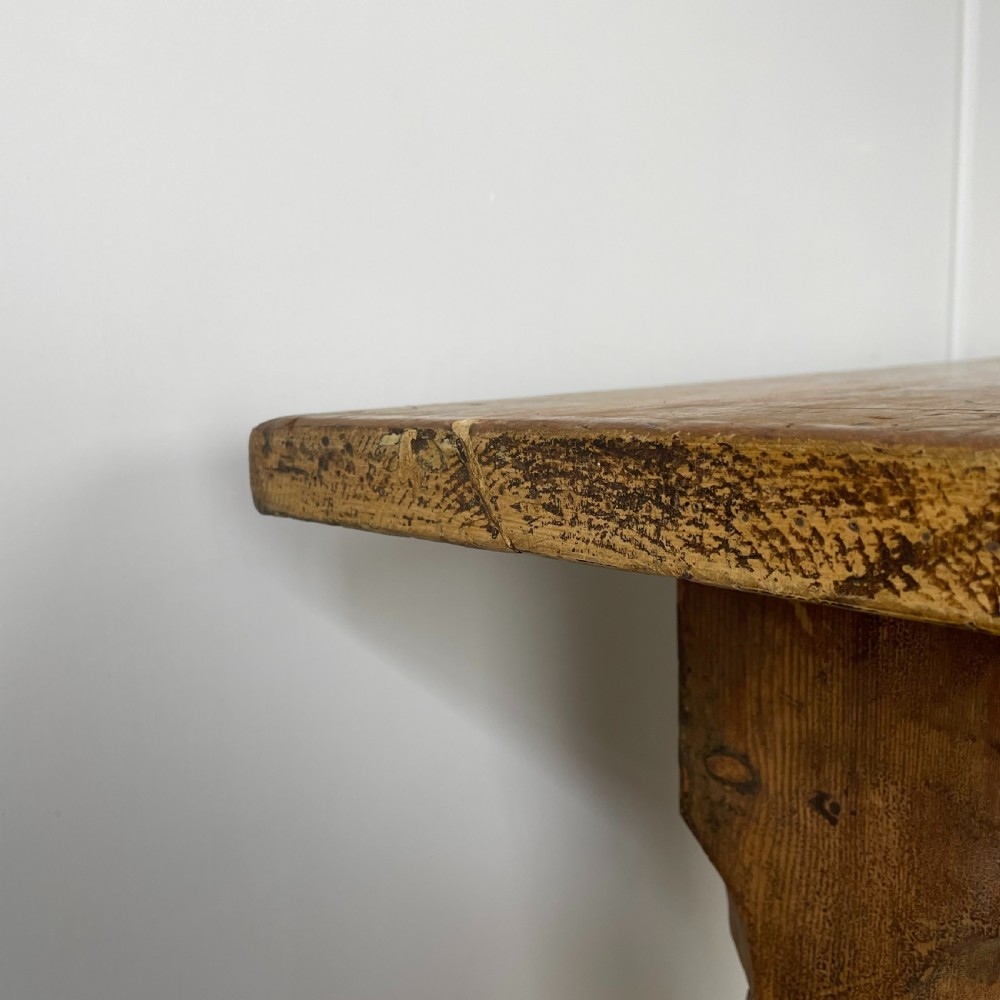 19th C. Pine Gothic Revival Library Table View VIII