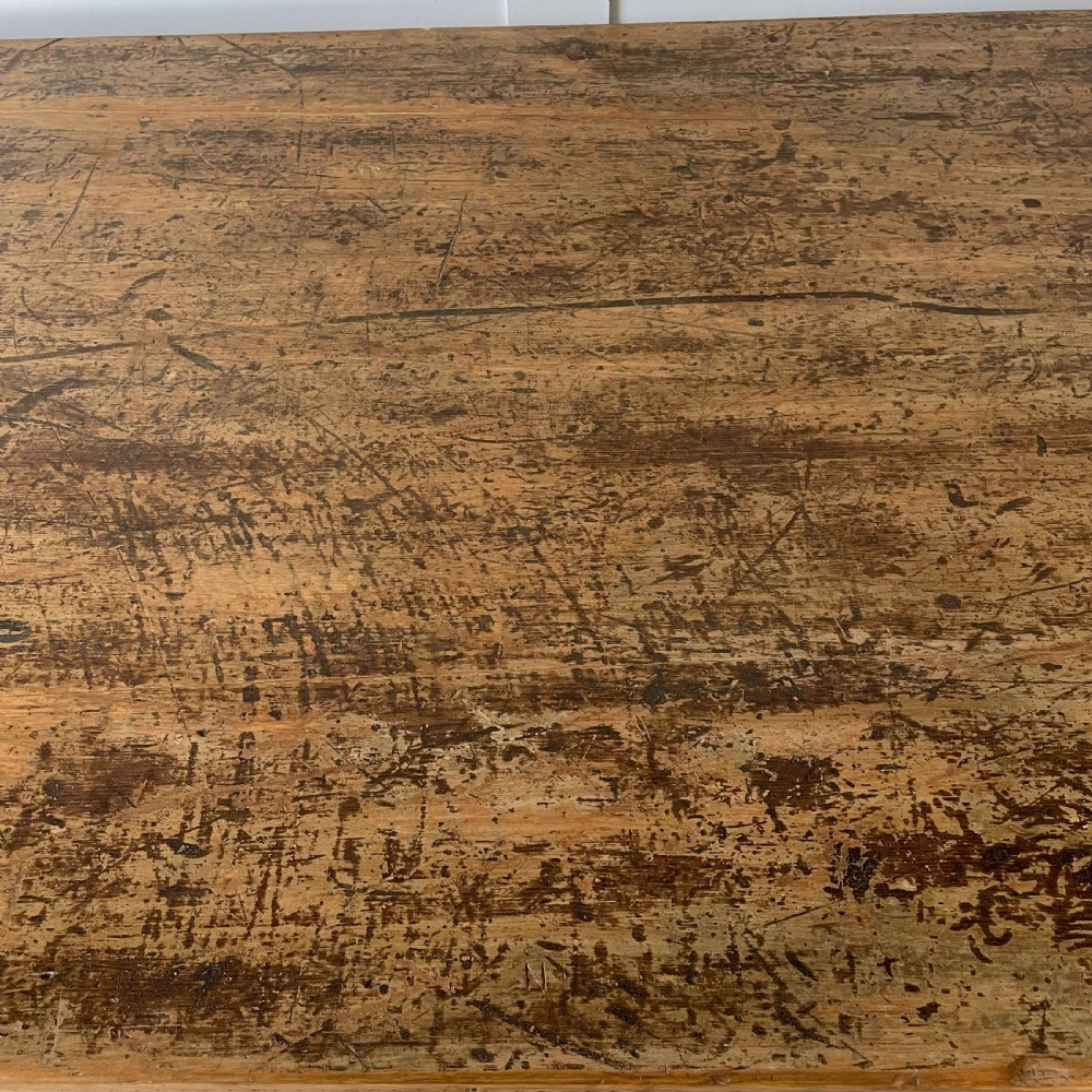 19th C. Pine Gothic Revival Library Table View XII