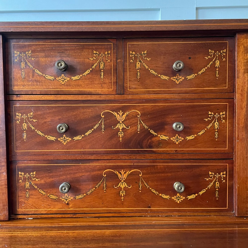 Edwardian Mahogany Inlaid Ladies Writing Desk View IV
