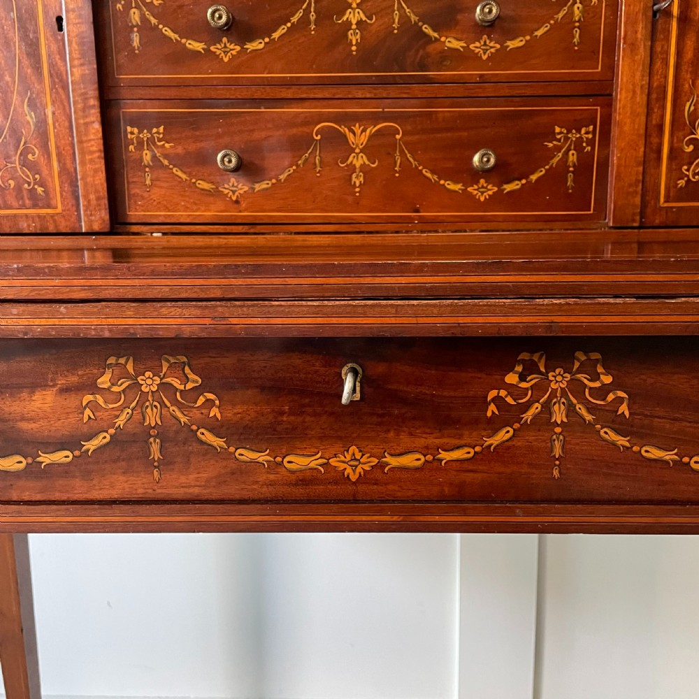 Edwardian Mahogany Inlaid Ladies Writing Desk View V