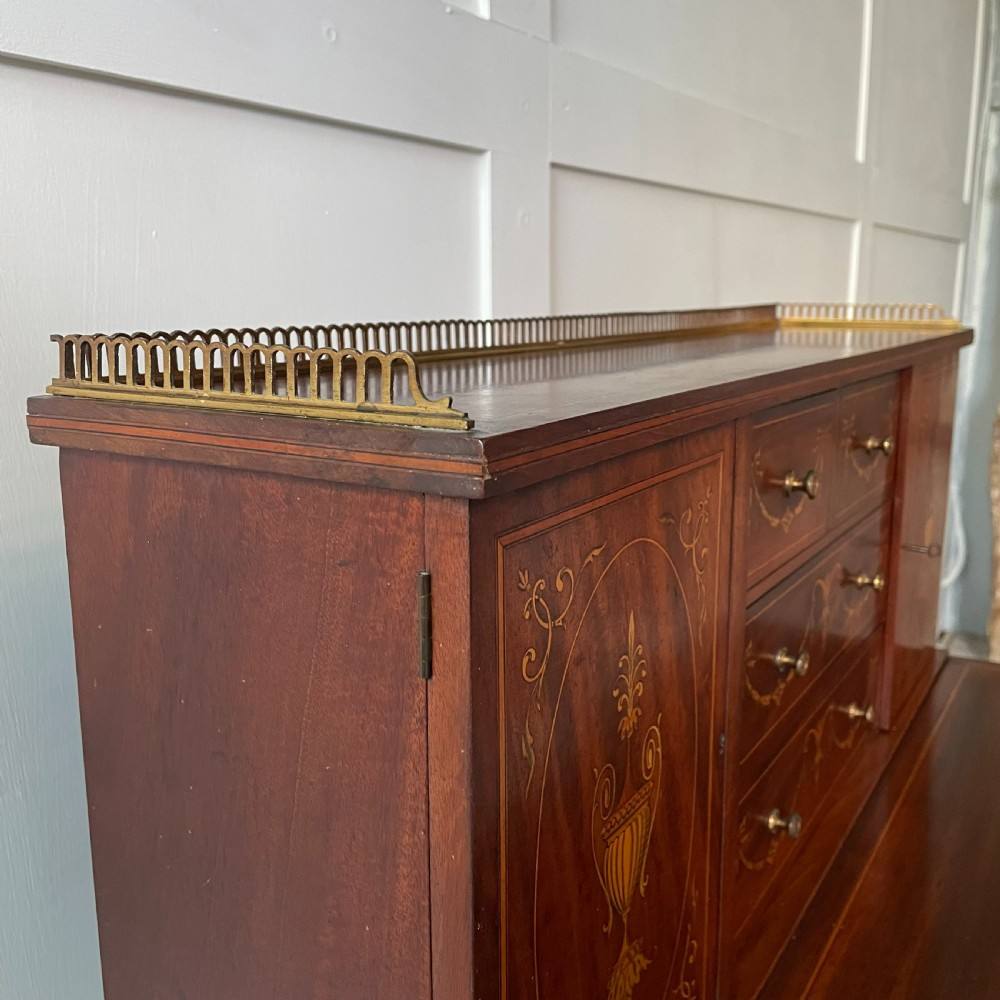 Edwardian Mahogany Inlaid Ladies Writing Desk View VI