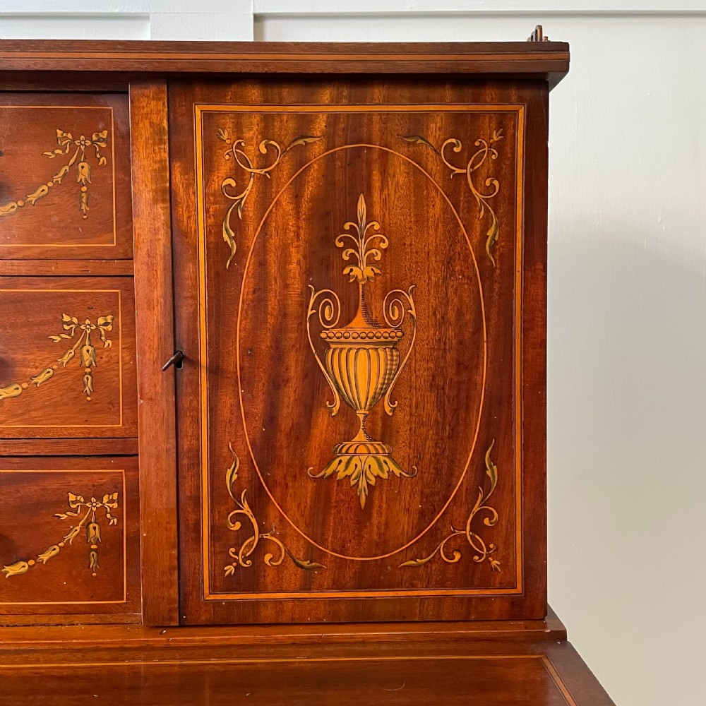 Edwardian Mahogany Inlaid Ladies Writing Desk View VII