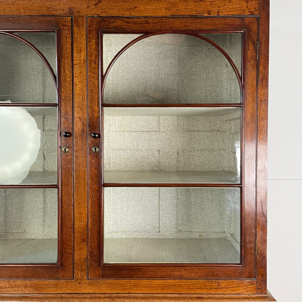 19th C. Welsh Oak Glazed Kitchen Cupboard View IV